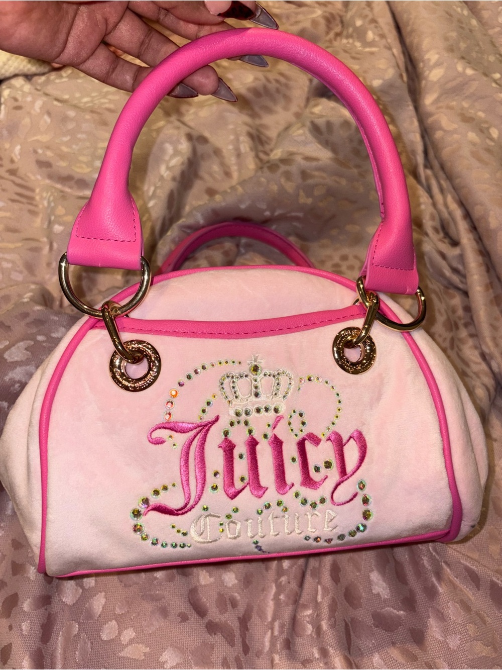 JUICY COUTURE 💕 - Juicy Couture pink bedazzled handbag satchel crossbody